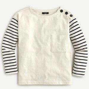 J. Crew Boatneck Striped Sleeve Mariner Shirt NWT